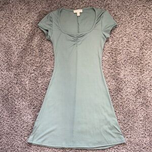 Sage Green Ribbed Dress